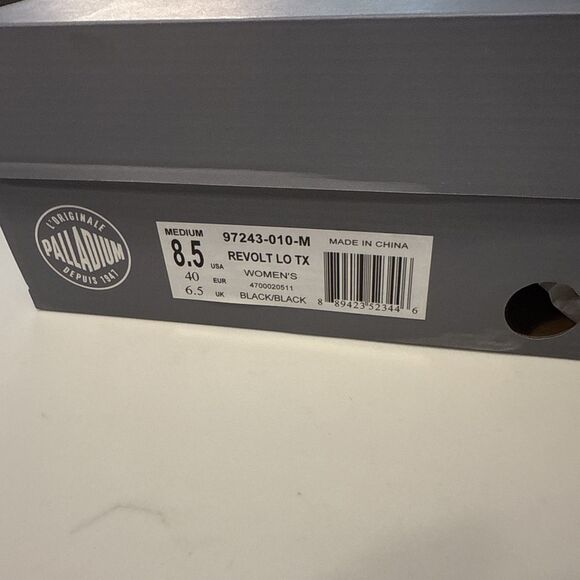 Palladium Revolt LO TX Black, 8.5 Women's - Picture 10 of 10